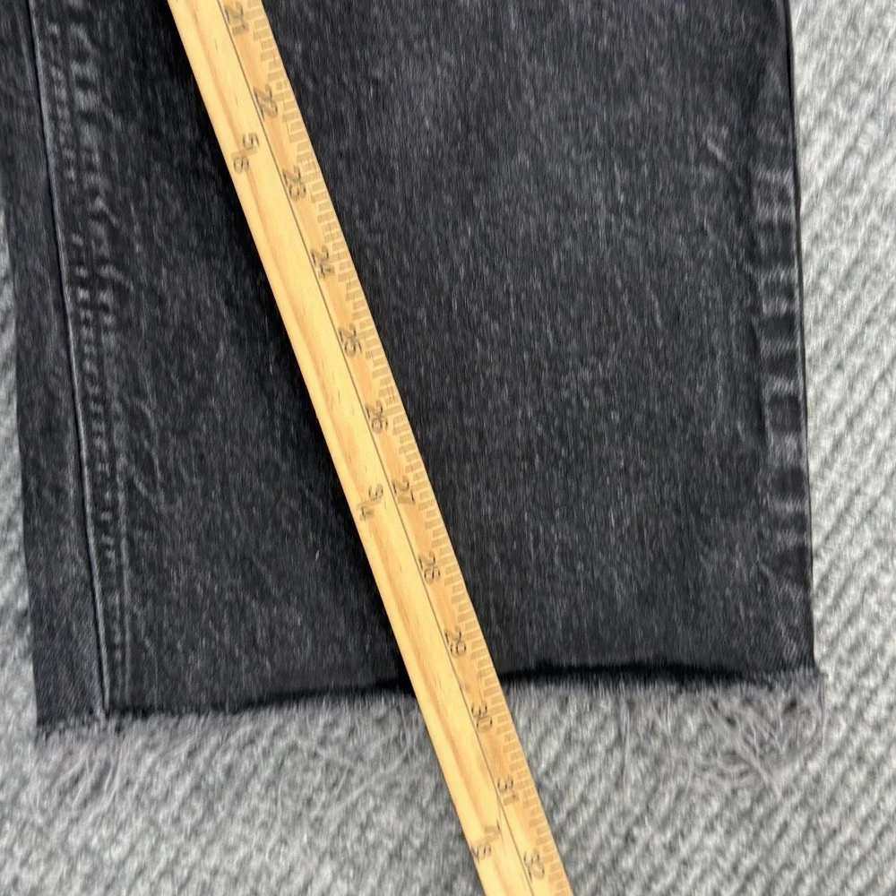 Old Navy Sky Hi Wide-Leg Jeans Womens 16 Charcoal Wash High‎ Rise Raw Hem Denim